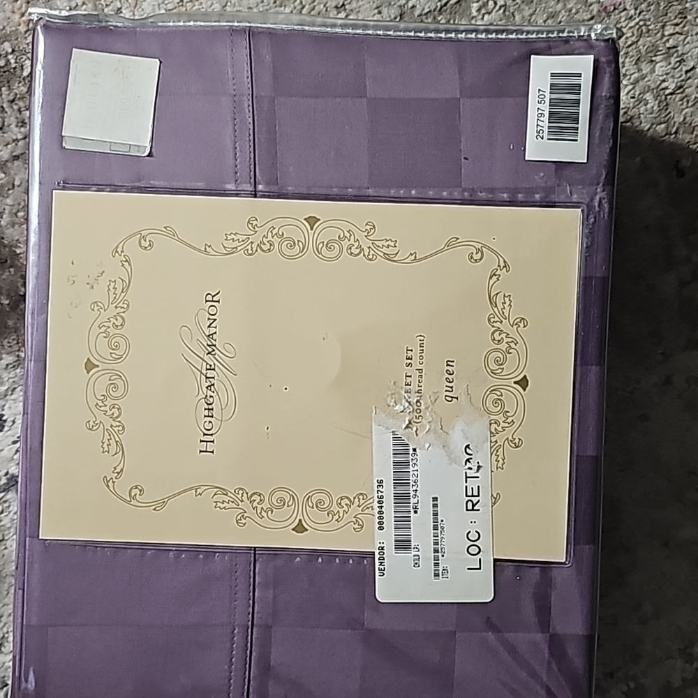 HIGHGATE MANOR QUEEN SHEET SET PURPLE